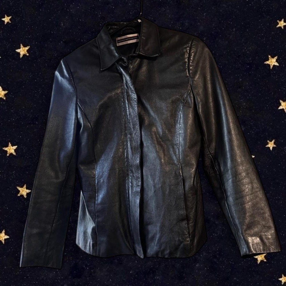 Vintage Amanda Smith Petites Black Leather Jacket